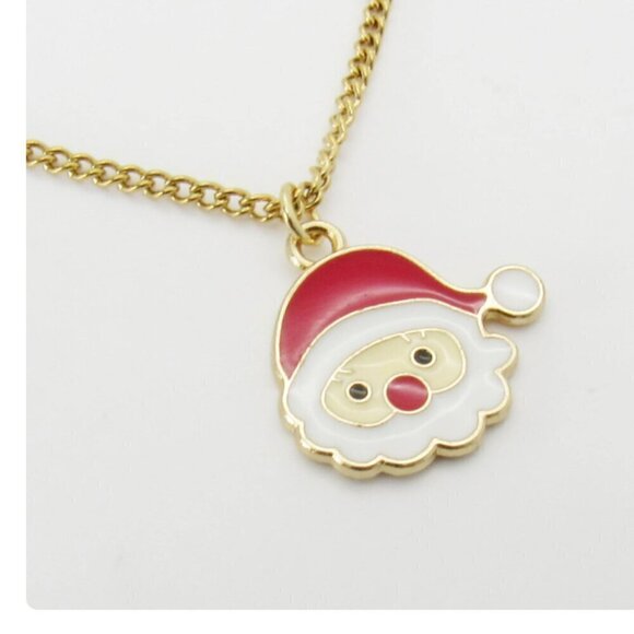 Holiday Christmas Charm Santa Necklace - Picture 2 of 2